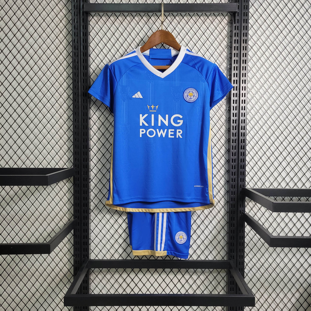 Leicester city 23-24 Home Stadium Kids Kit - ManixJersey