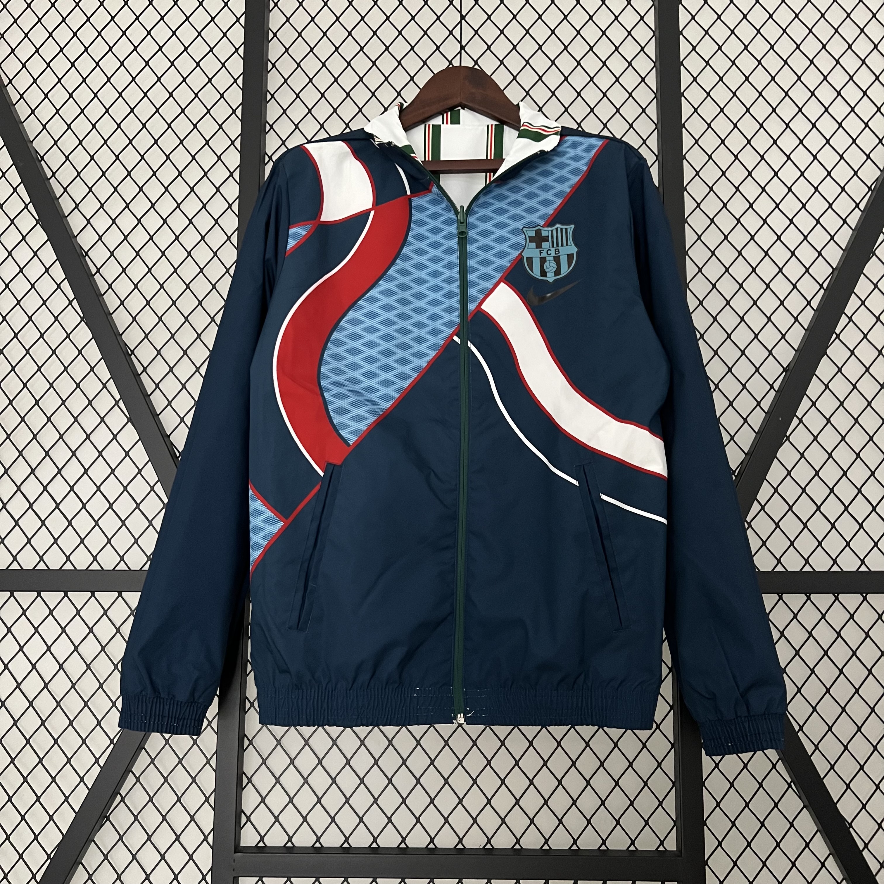 B.A.R.S.A 23-24 Player Reversible Windbreaker - White & Blue - ManixJersey