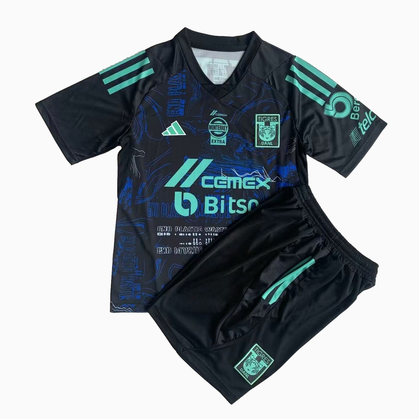 Tigres UANL 23-24 Special Edition Kids Kit Black & Green - ManixJersey