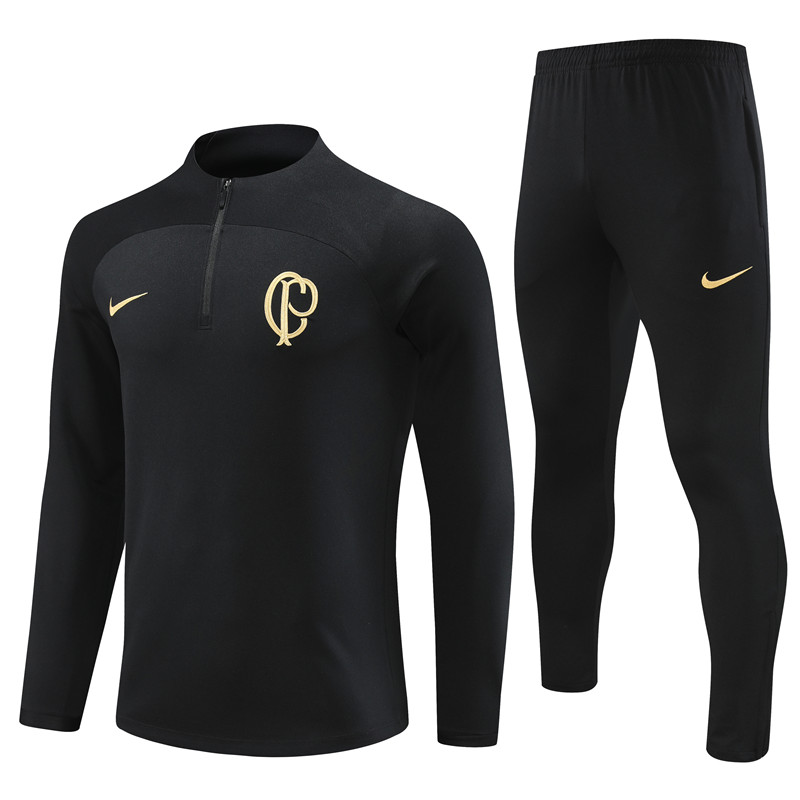 Sport Club Corinthians Paulista 23-24 Long Sleeve Training Set -Black - ManixJersey