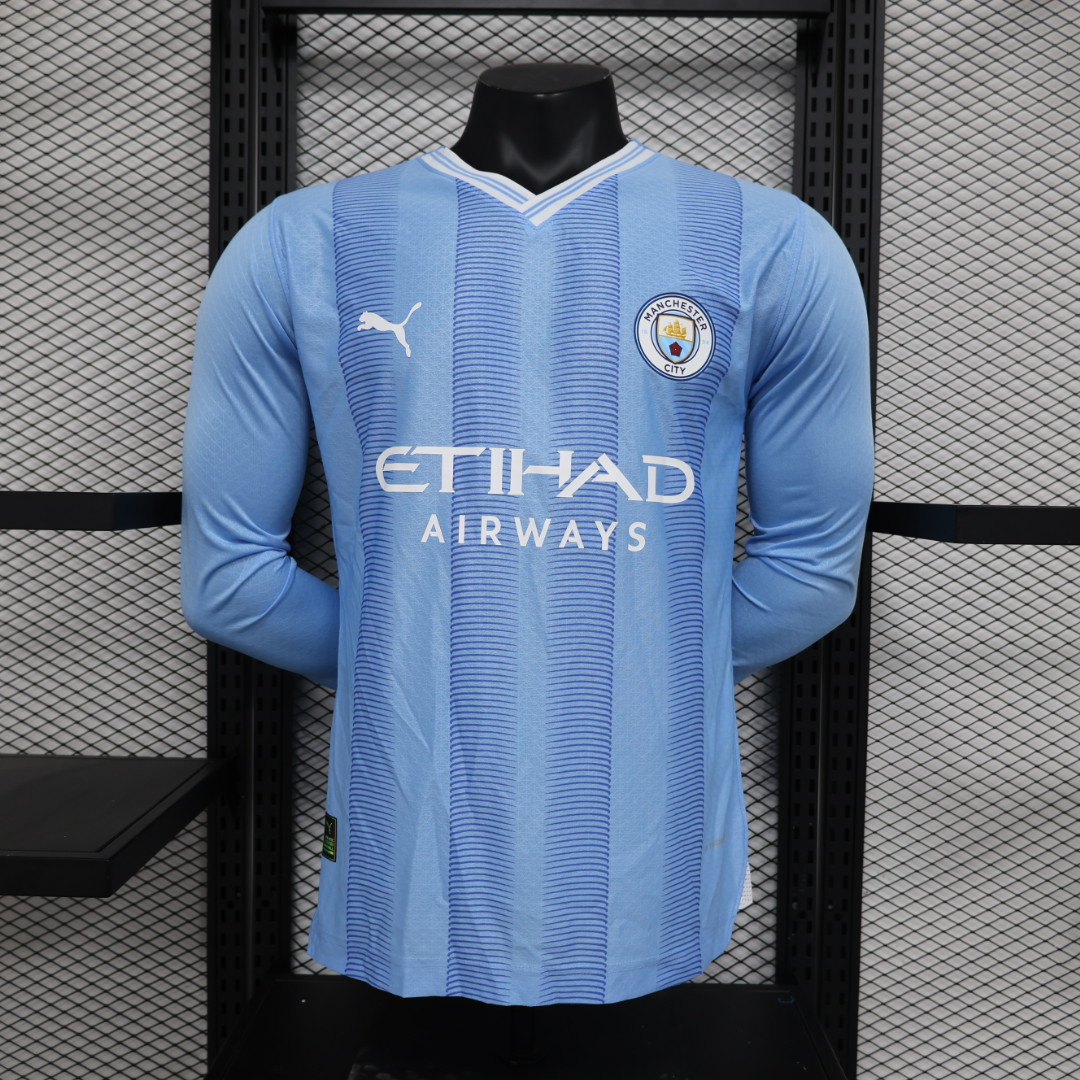 23/24 Manchester City Home Long Sleeve Jersey - Player Version - ManixJersey