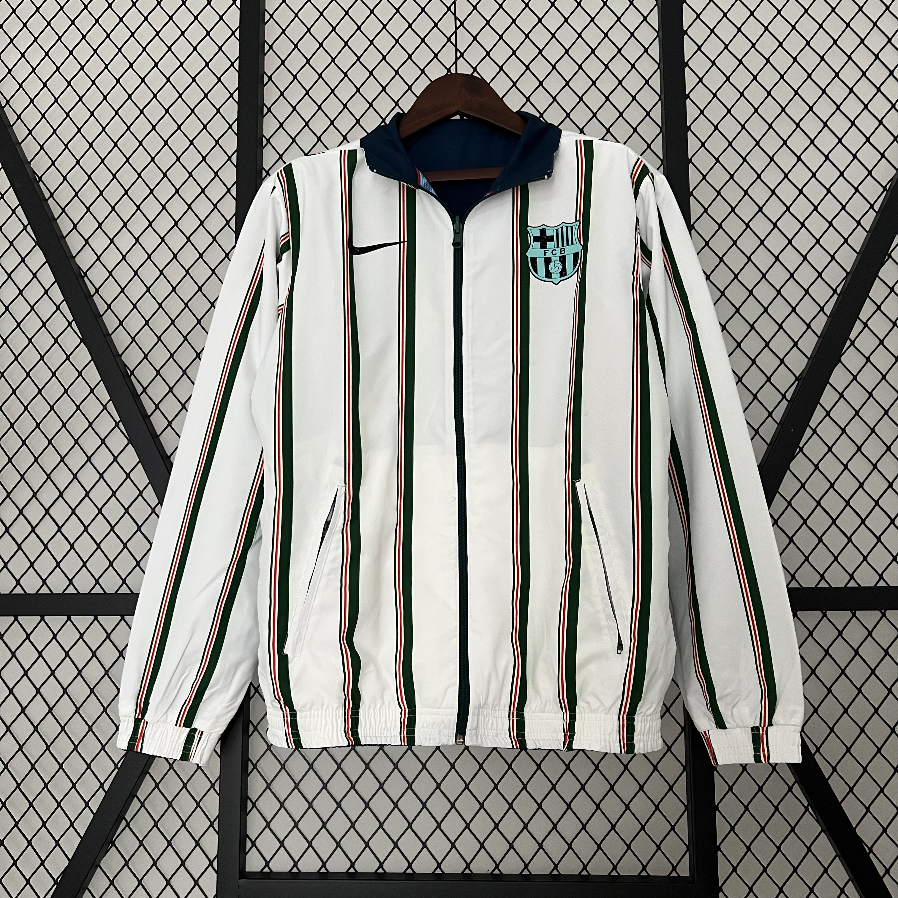 B.A.R.S.A 23-24 Player Reversible Windbreaker - White & Blue - ManixJersey