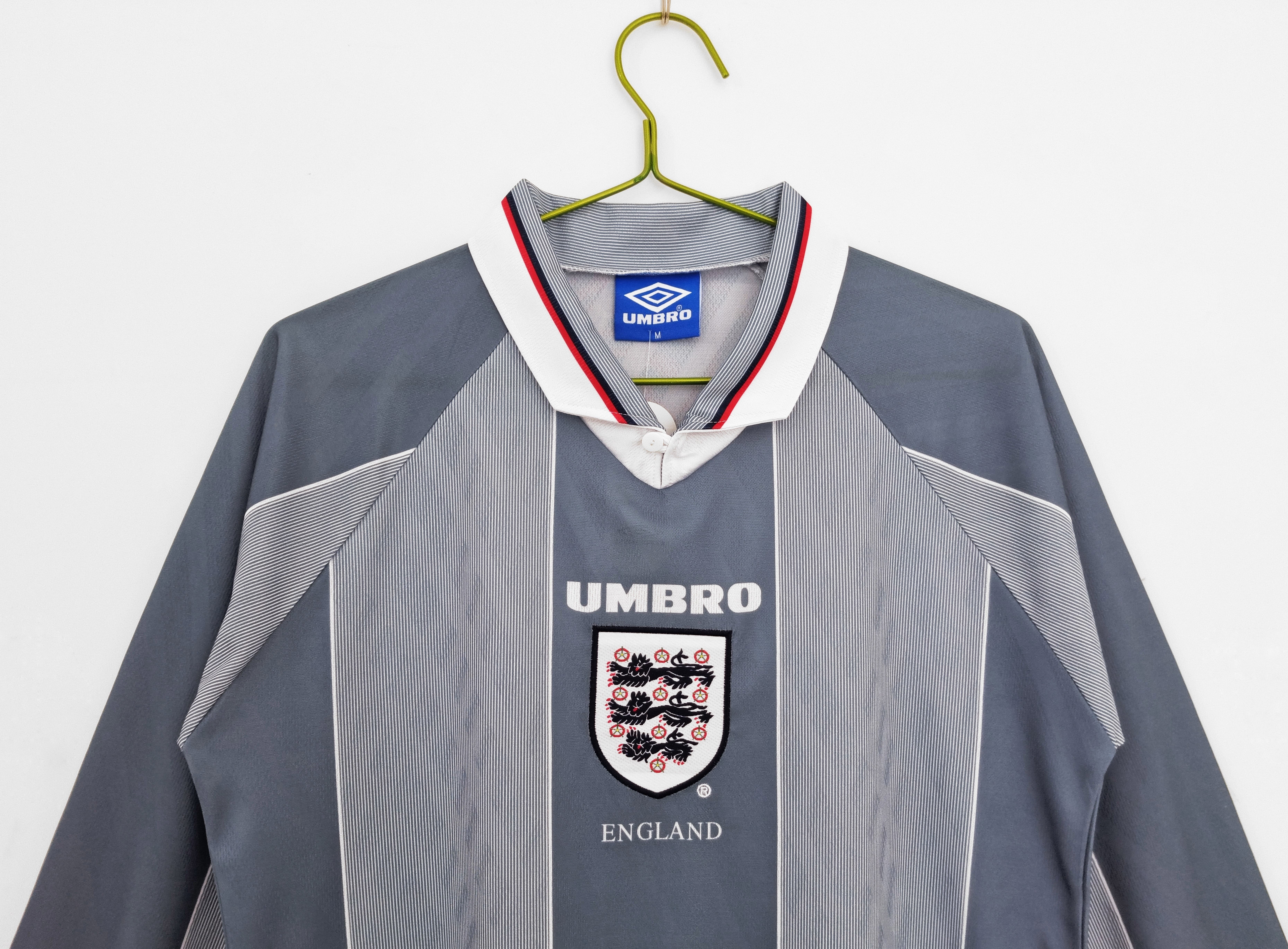 Retro England 1996 Away Stadium Long Sleeve Jersey - ManixJersey