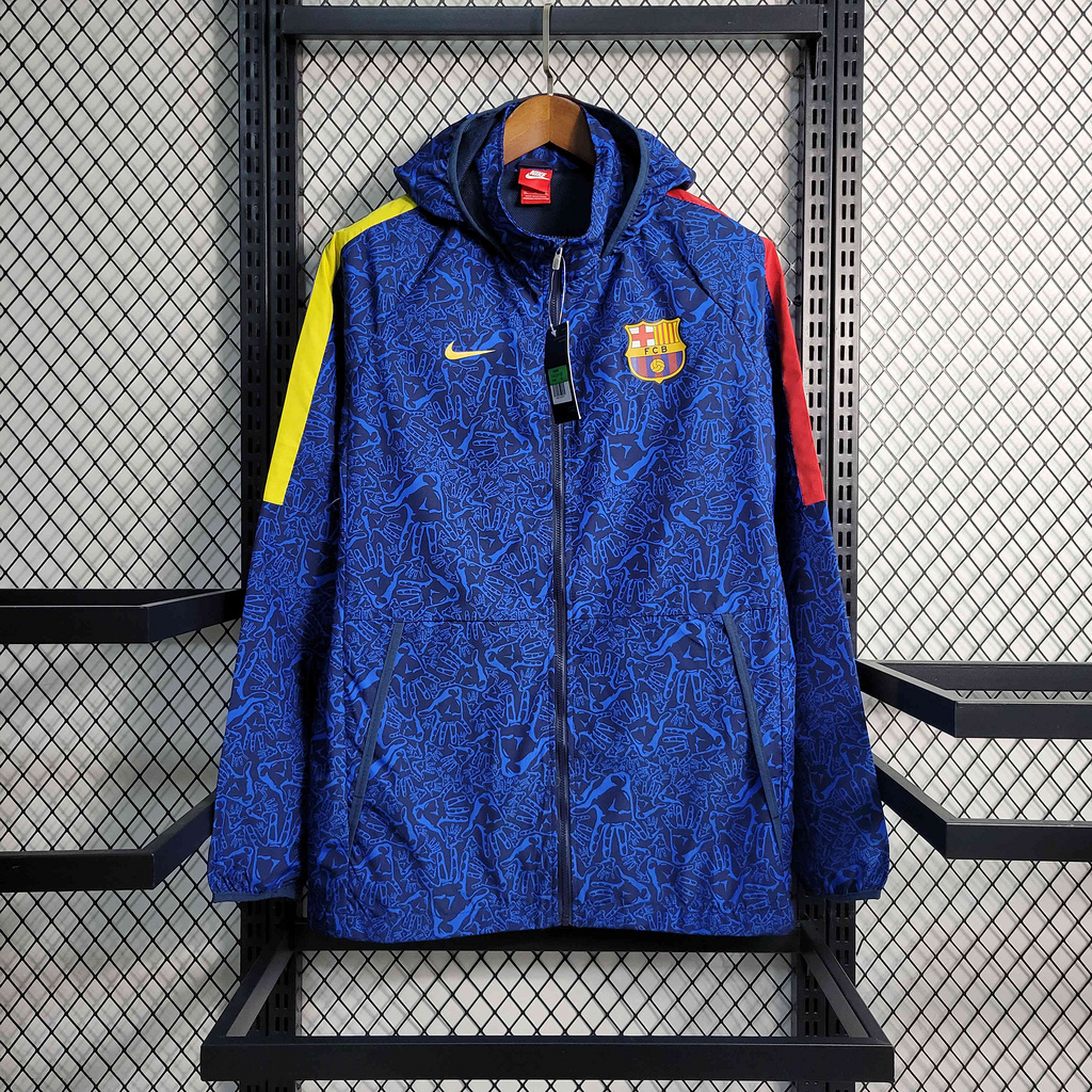 B.A.R.S.A 23-24 Blue Pattern Player Windbreaker - ManixJersey
