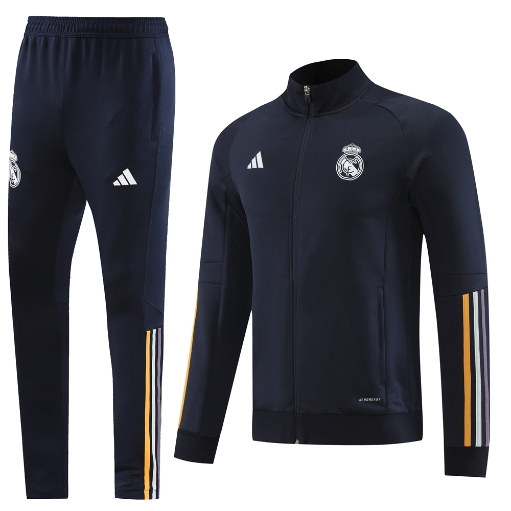 Real Madrid 23-24 Jacket Training Tracksuit - Black - ManixJersey