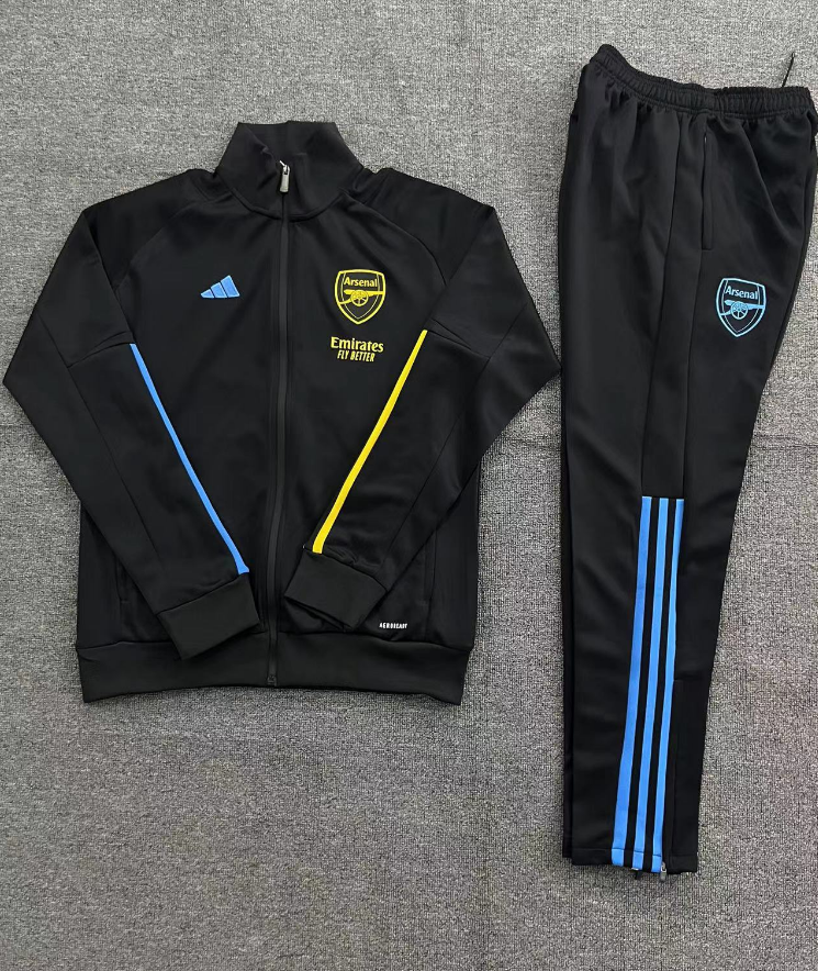 Arsenal 23-24 Kids Jacket Training Tracksuit - Black - ManixJersey