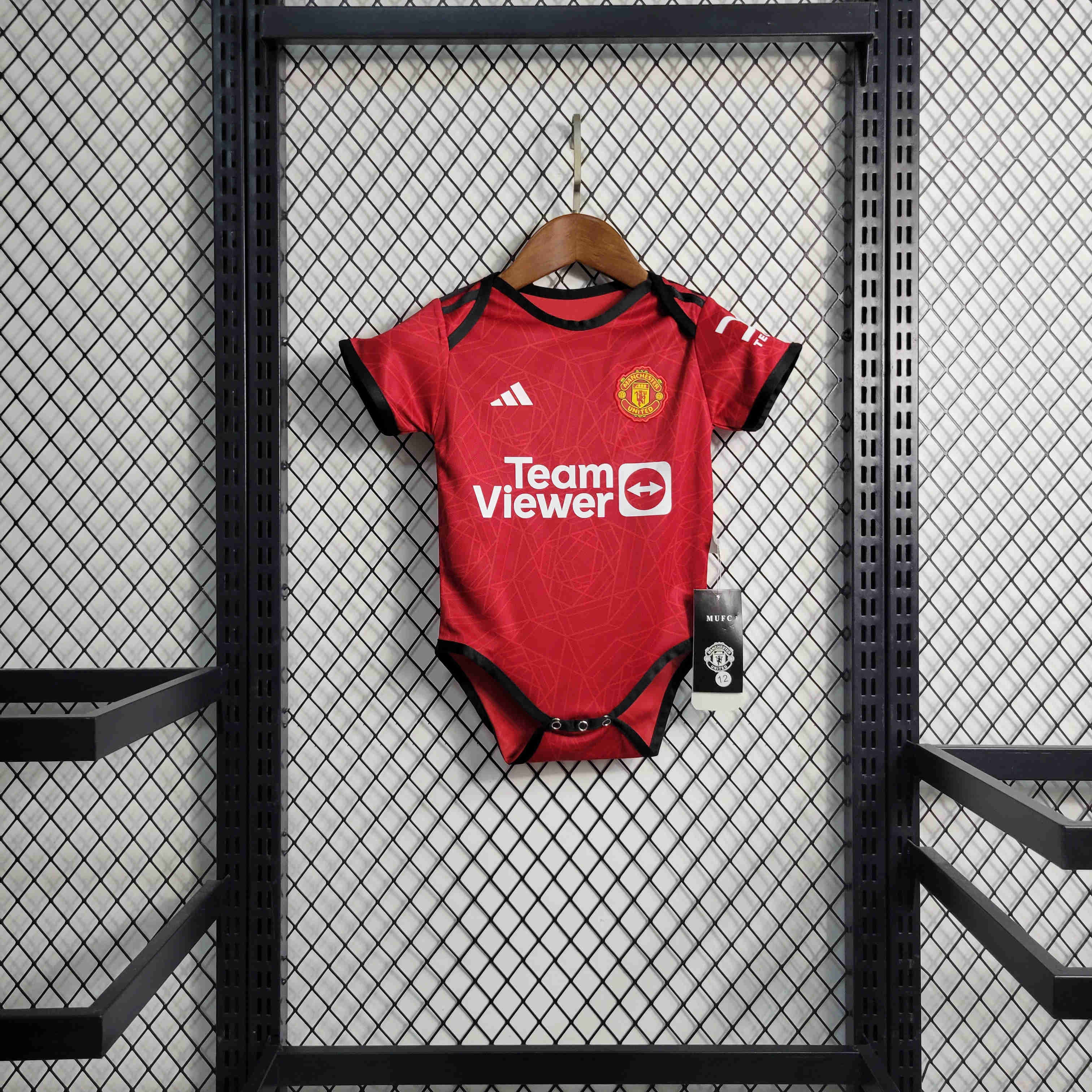 23-24 Manchester United Home Baby Kit Crawling Suit Size 9-12 - ManixJersey