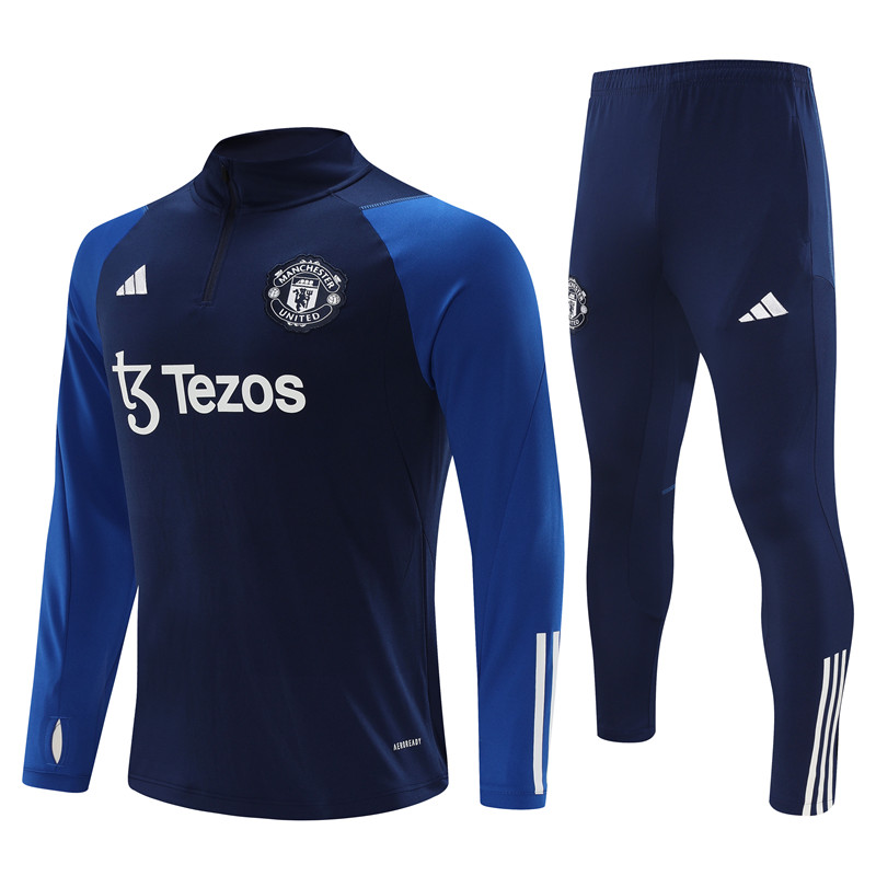 Manchester United 23-24 Long Sleeve Training Set -Blue - ManixJersey