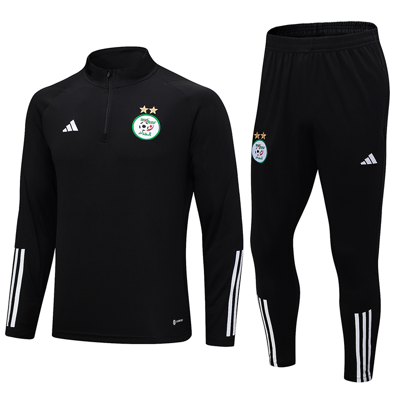 Algeria Olympic TEAM 23-24 Long Sleeve Training Set -Black - ManixJersey
