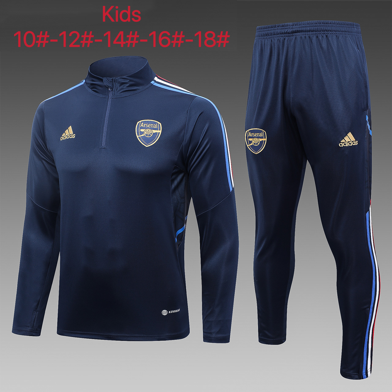Arsenal 23-24 Kids Long Sleeve Training Set Royal Blue - ManixJersey