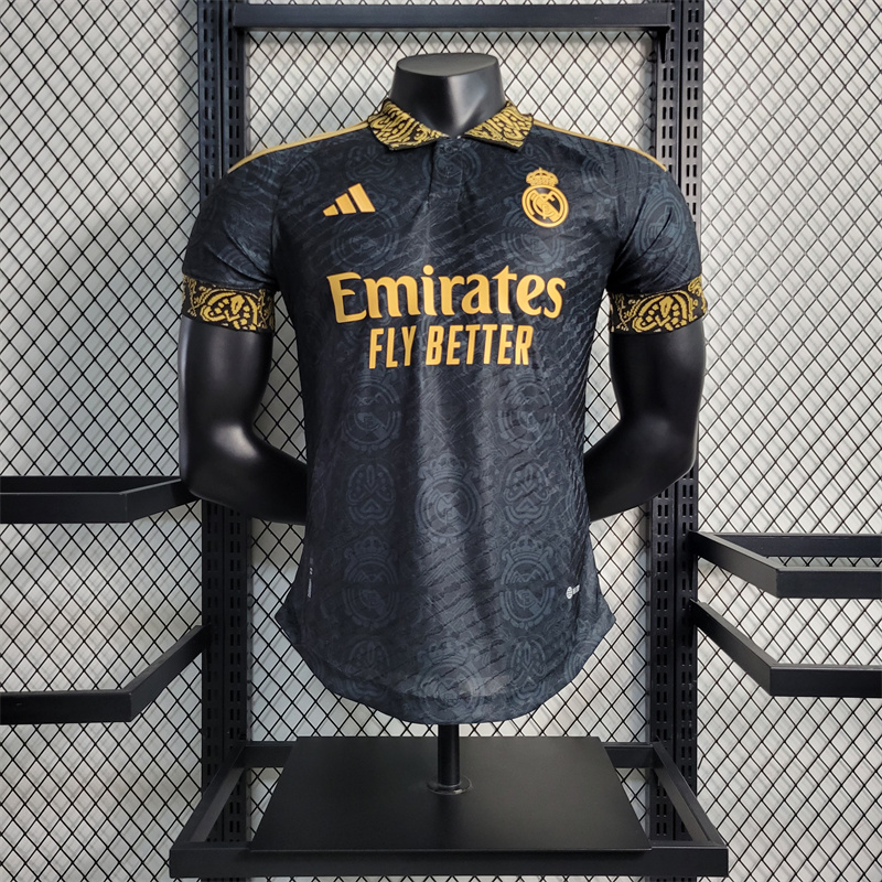 23/24 Real Madrid Away Stadium Jersey Black - Player Version - ManixJersey
