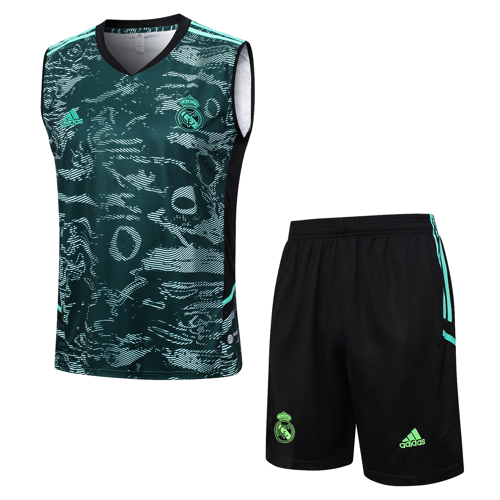 23-24 Real Madrid Green Training Vest Suit - ManixJersey