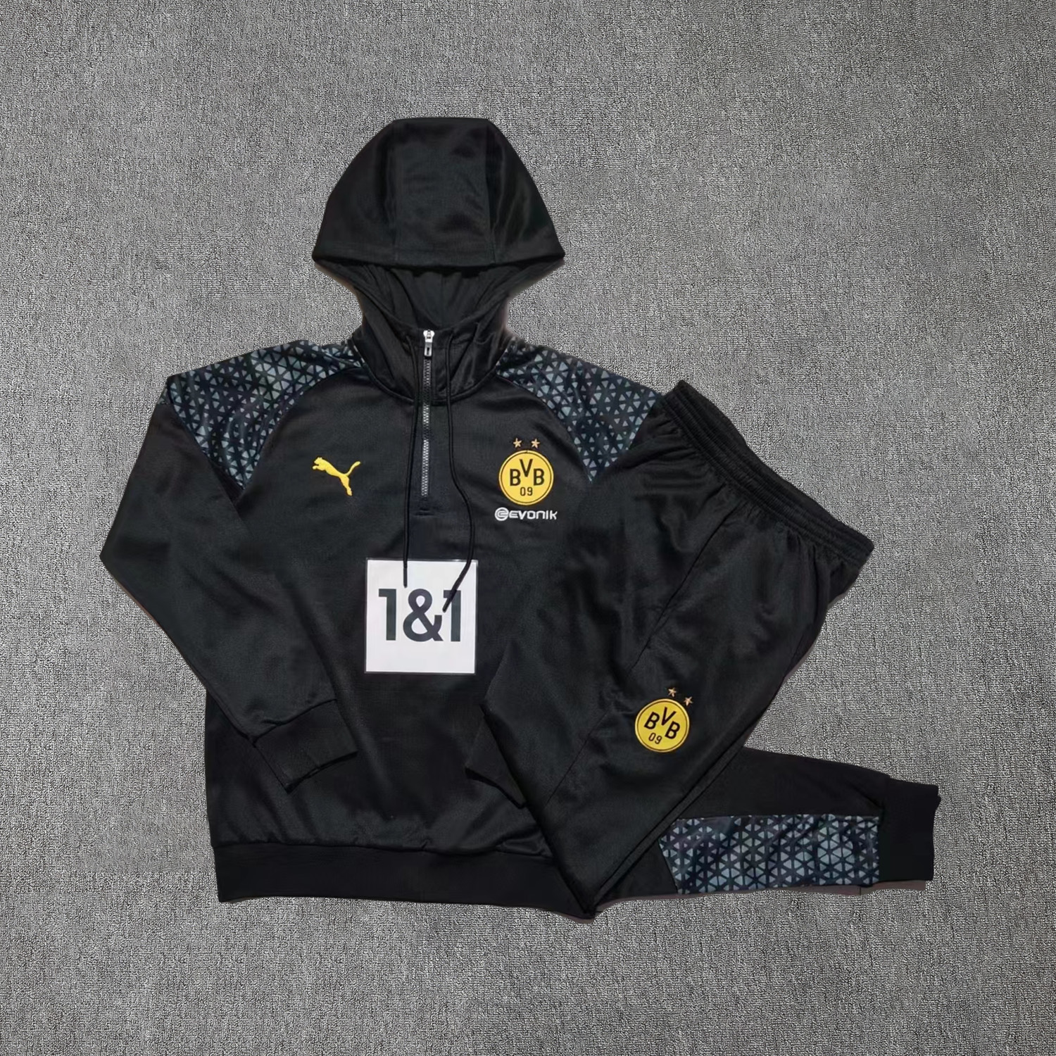 Dortmund 23-24 Men's Training Hoodie + Pants - Black - ManixJersey