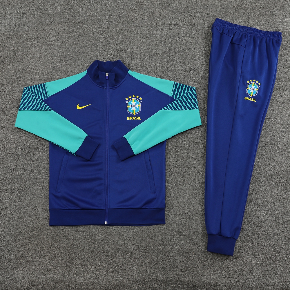 Brazil 23-24 Jacket Training Tracksuit - Blue - ManixJersey