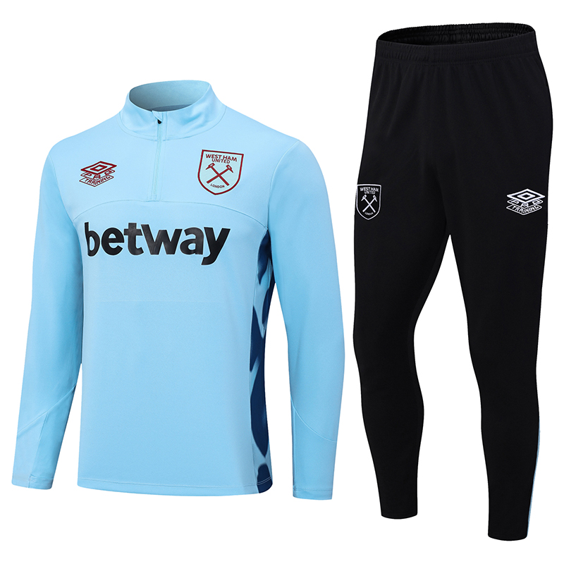 West Ham United 23-24 Long Sleeve Training Set -Light Blue - ManixJersey
