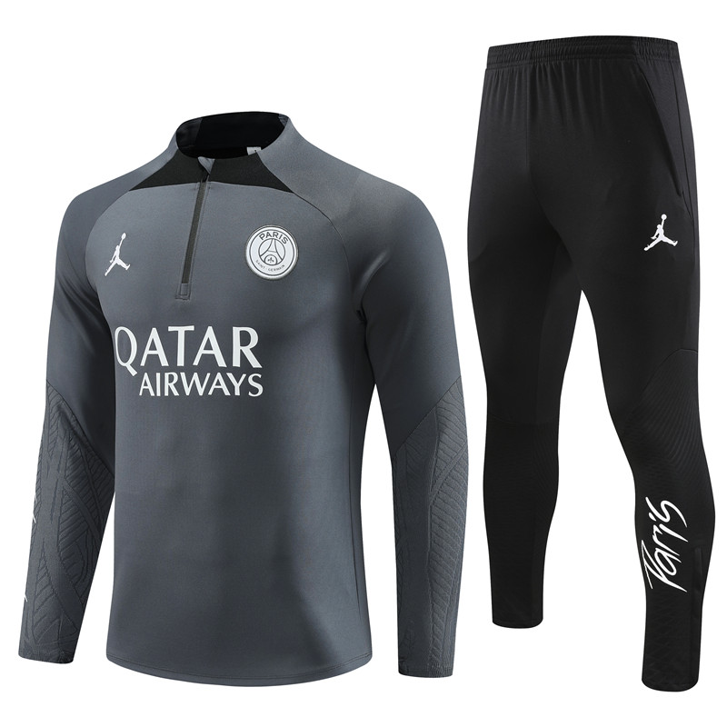 Paris Saint-Germain PSG 23-24 Long Sleeve Training Set -Deep Gray - ManixJersey