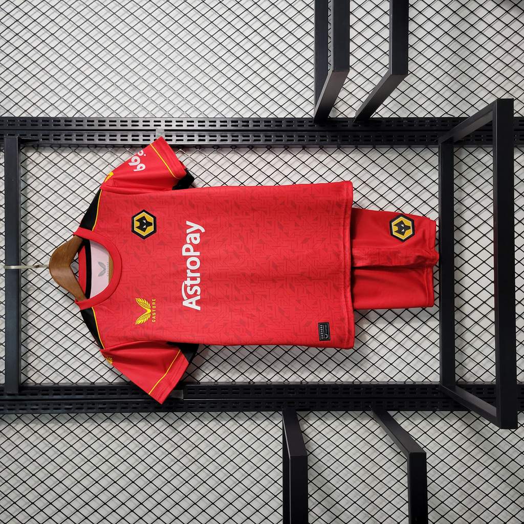 Wolverhampton Wanderers Wolves 23-24 Away Kids Kit - ManixJersey