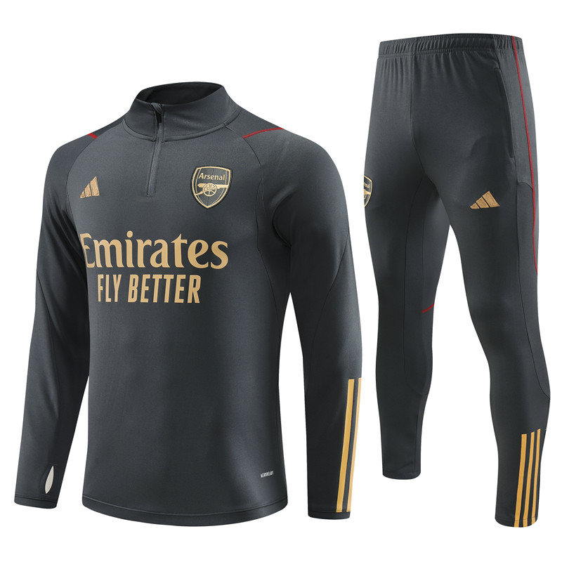 Arsenal 23-24 Long Sleeve Training Set -Dark Grey - ManixJersey