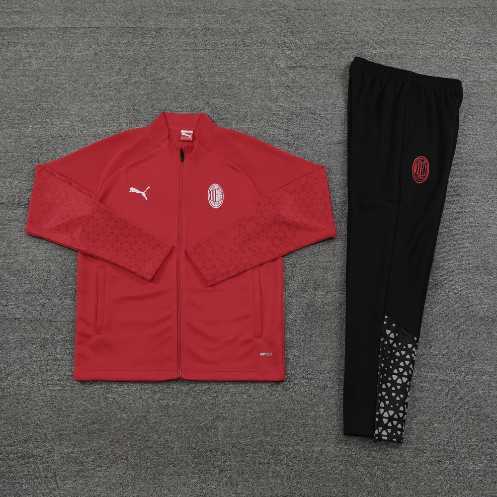 AC Milan 23-24 Jacket Training Tracksuit - Red - ManixJersey