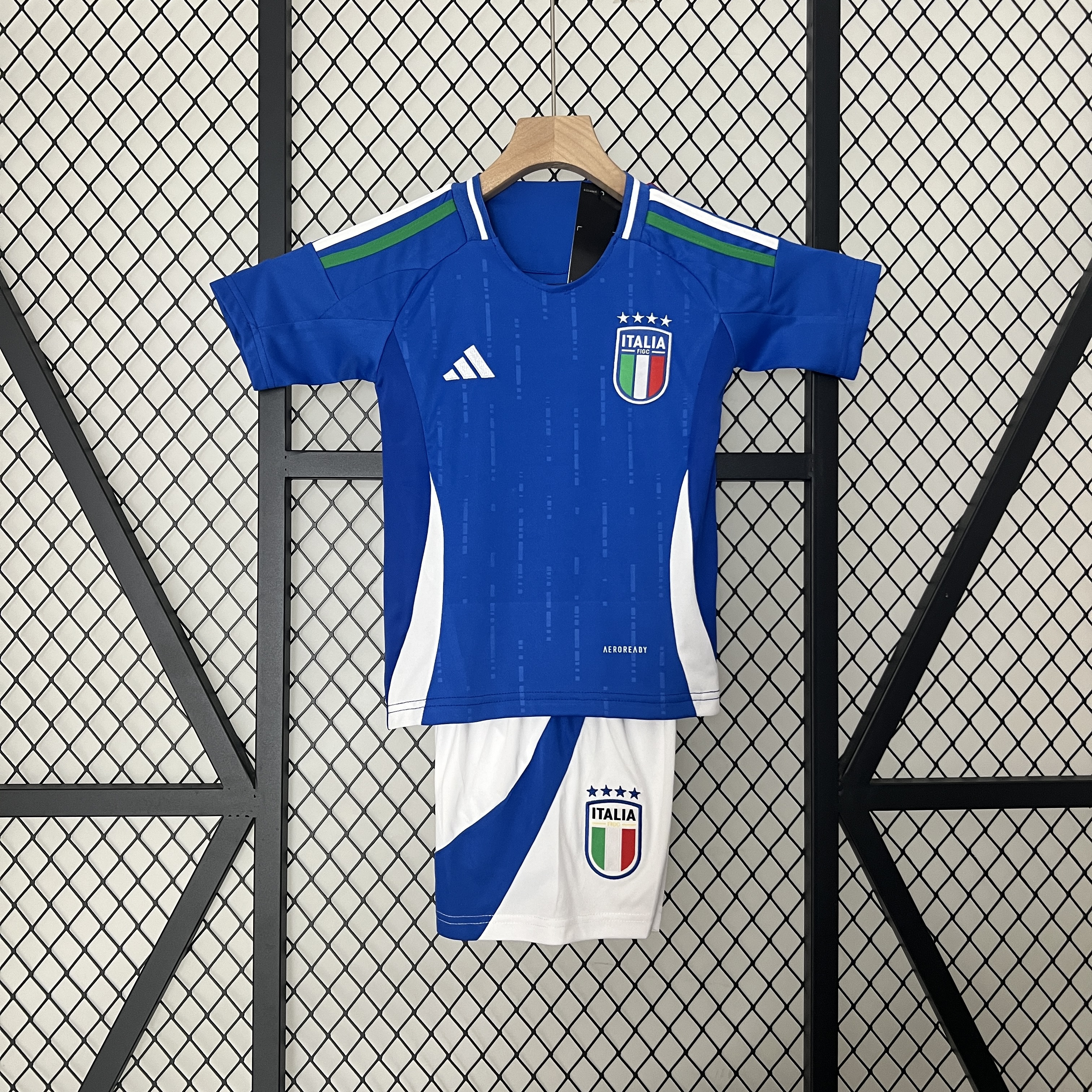 Italy 2024 Home Stadium Kids Kit - ManixJersey