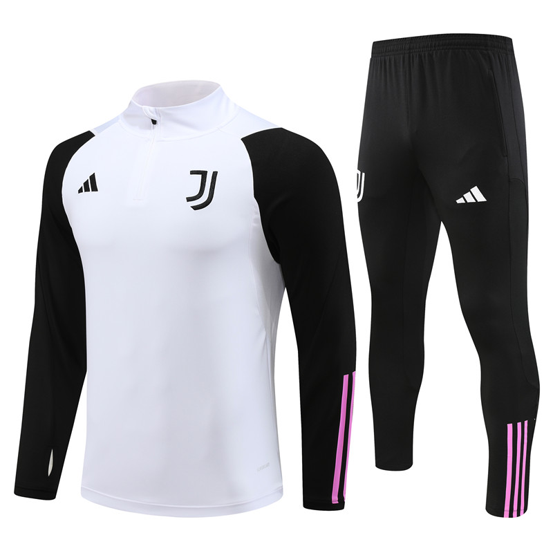 Juventus 23-24 Kids Long Sleeve Training Set Black and White - ManixJersey