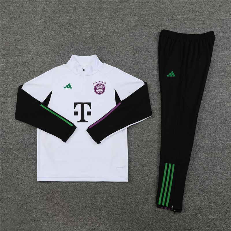 Bayern Munich 23-24 Long Sleeve Training Set -White - ManixJersey