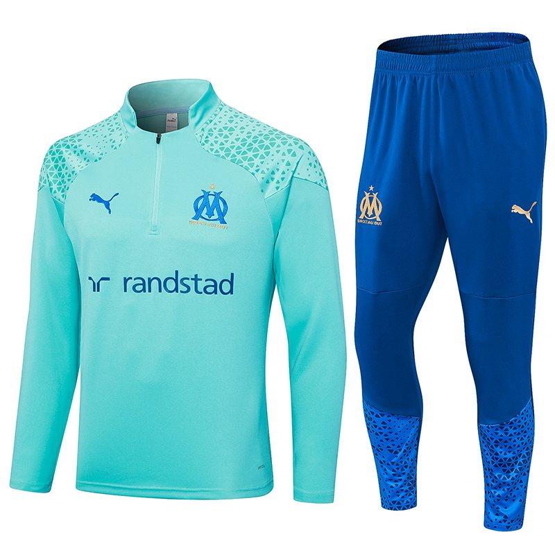 Marseille 23-24 Kids Long Sleeve Training Set Light Blue - ManixJersey