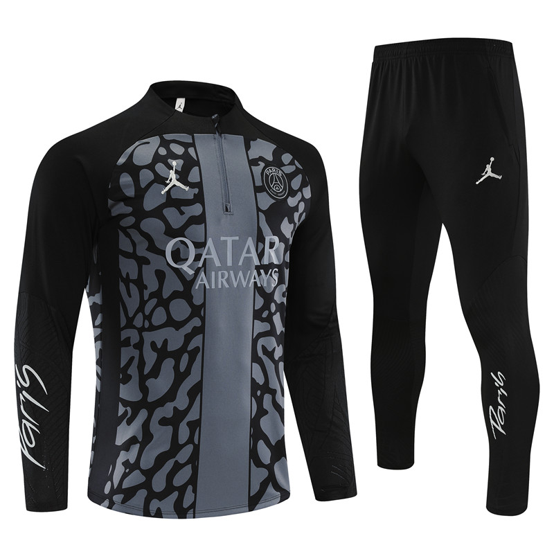 Paris Saint-Germain PSG 23-24 Long Sleeve Training Set -Gray Black - ManixJersey
