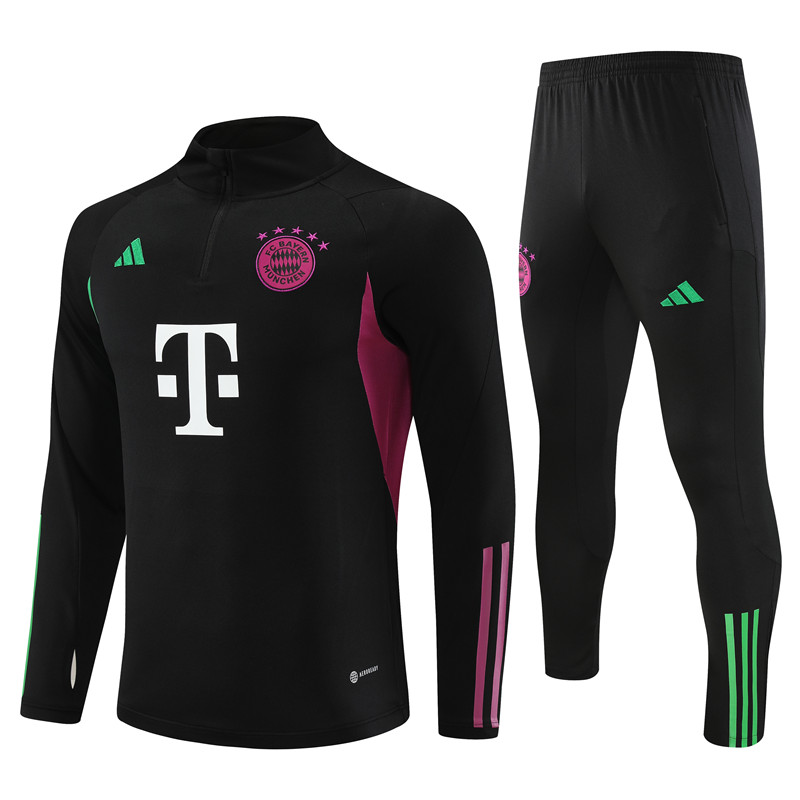Bayern Munich 23-24 Kids Long Sleeve Training Set Black - ManixJersey