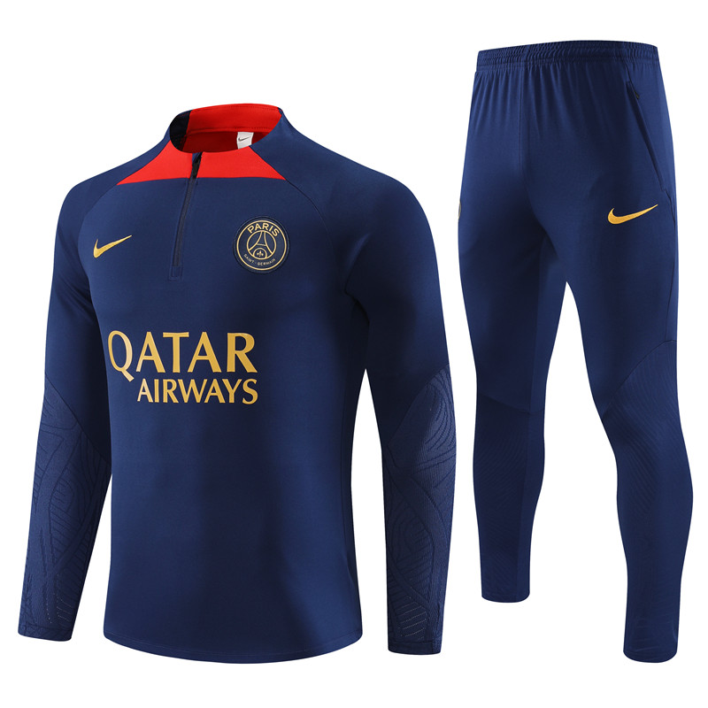 Paris Saint-Germain PSG 23-24 Kids Long Sleeve Training Set Royal Blue - ManixJersey