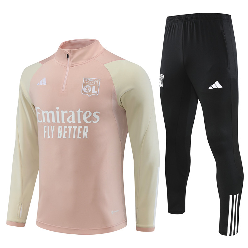 Lyon 23-24 Kids Long Sleeve Training Set Light Pink - ManixJersey