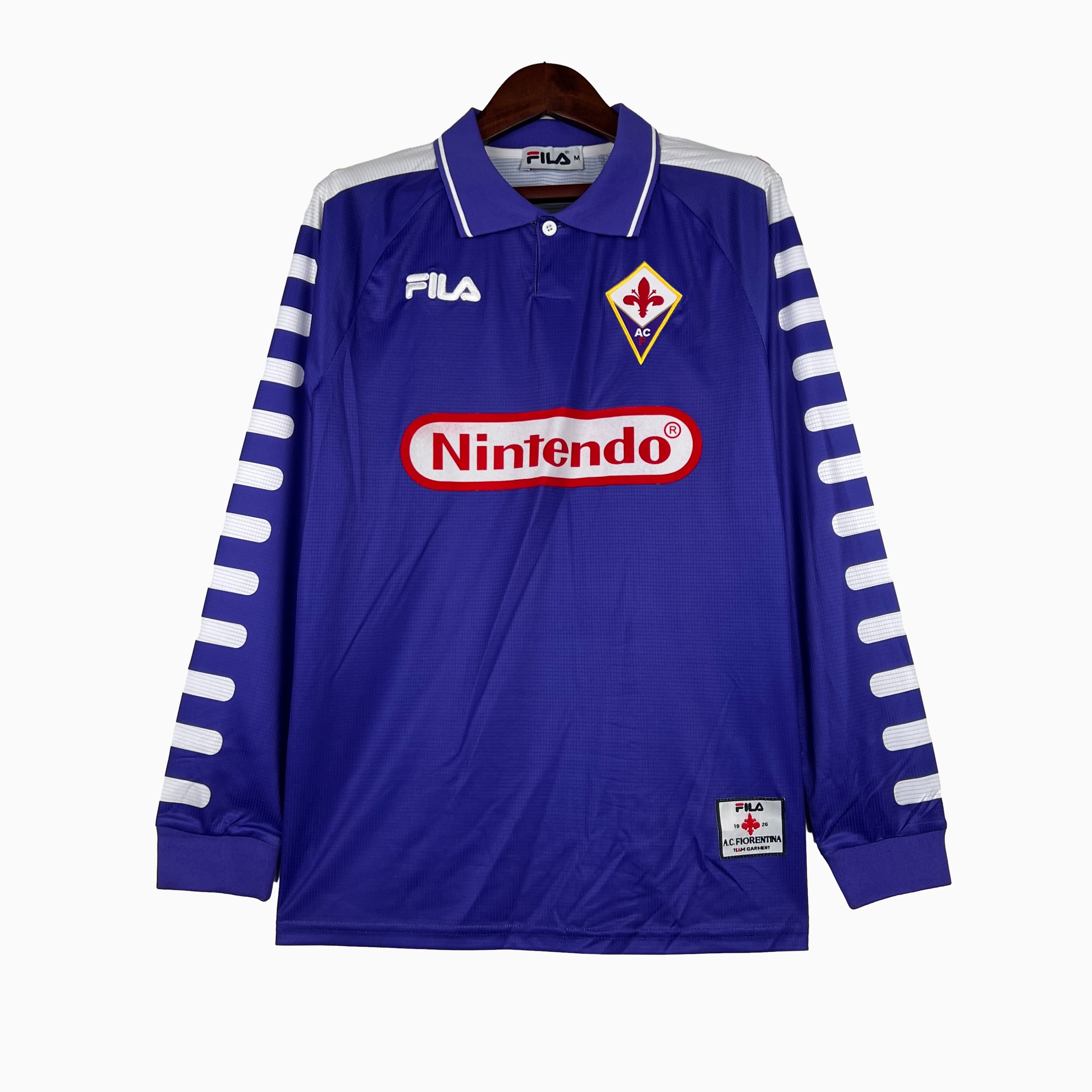 Retro Fiorentina 1998 Home Stadium Long Sleeve Jersey - ManixJersey