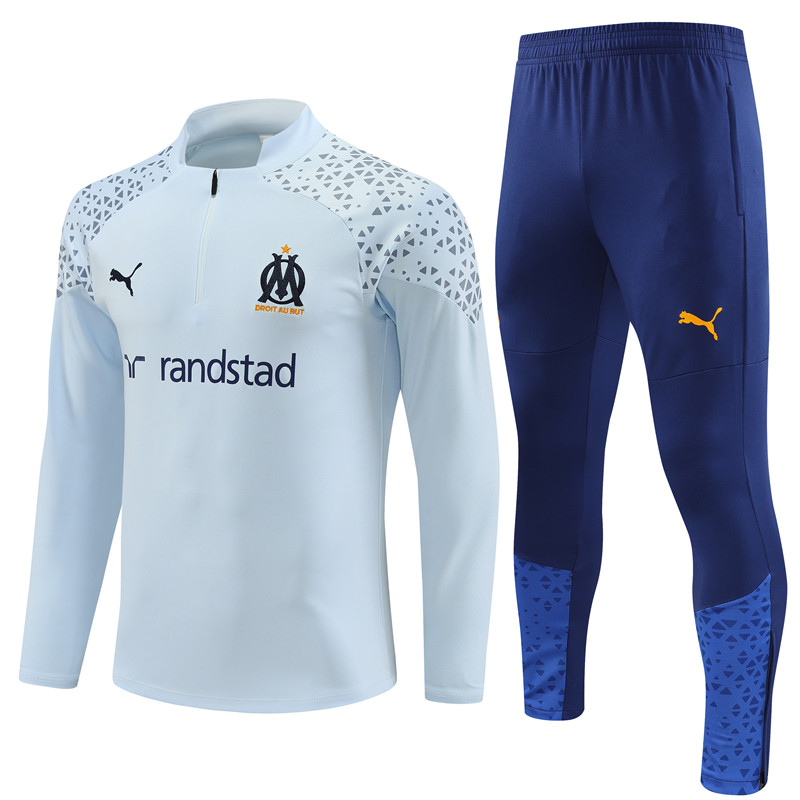 Marseille 23-24 Long Sleeve Training Set -Light Grey - ManixJersey