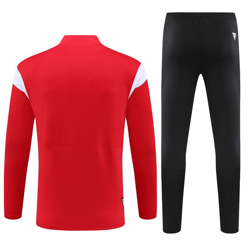 AC Milan 23-24 Kids Long Sleeve Training Set Red and White - ManixJersey