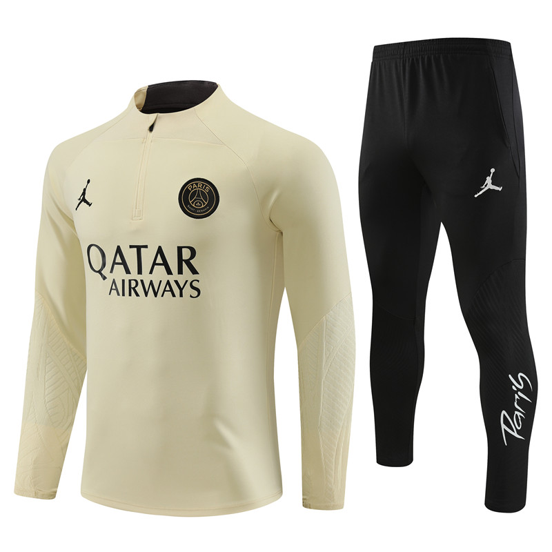 Paris Saint-Germain PSG 23-24 Long Sleeve Training Set -Beige - ManixJersey