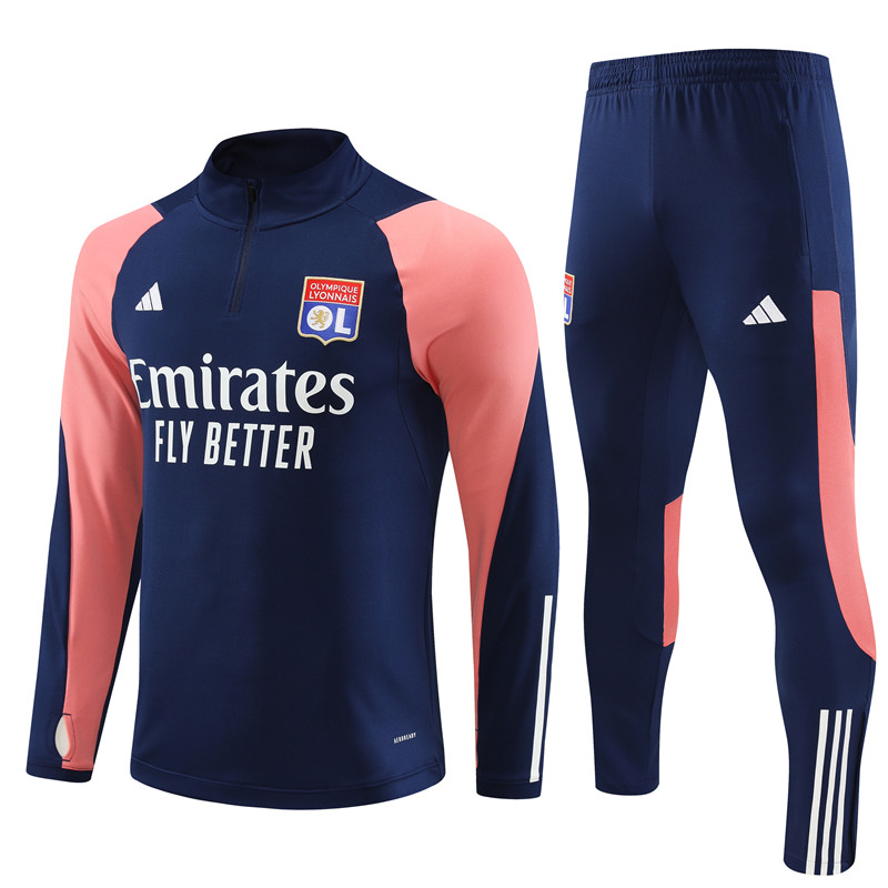 Lyon 23-24 Kids Long Sleeve Training Set Royal Blue - ManixJersey