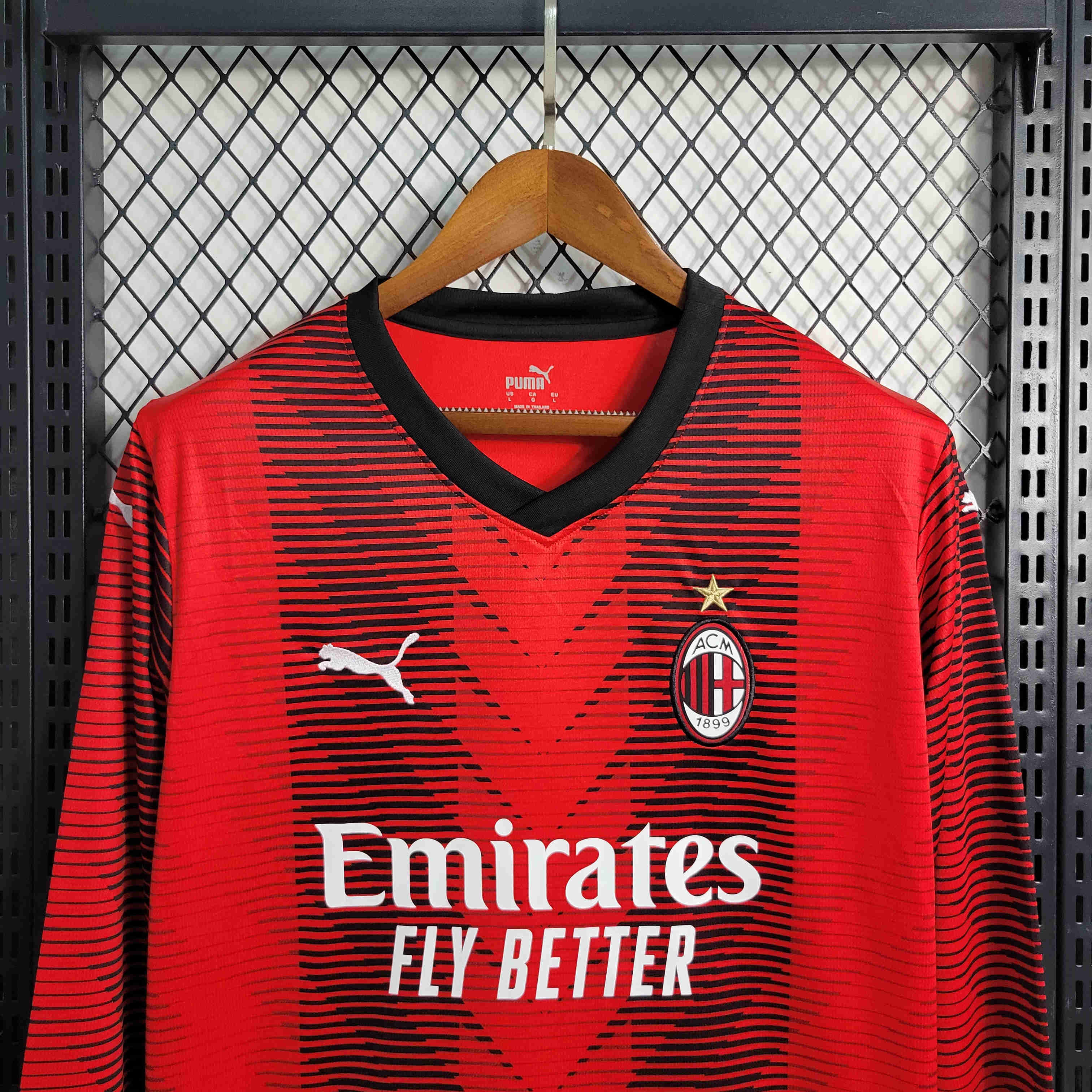 23/24 AC Milan Home Long Sleeve Jersey - Fans Version - ManixJersey