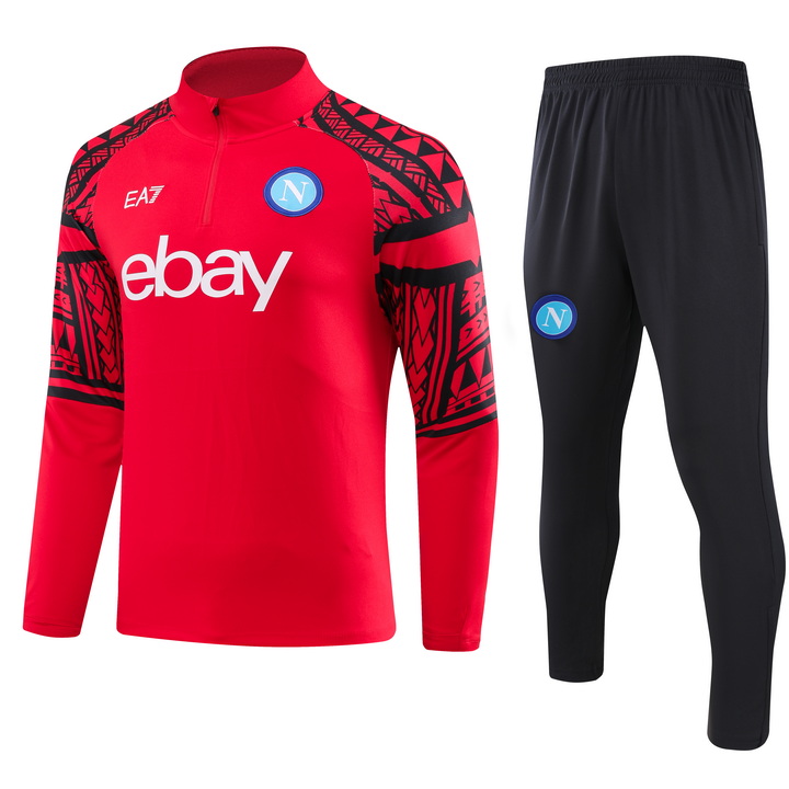 Napoli 23-24 Kids Long Sleeve Training Set Red - ManixJersey