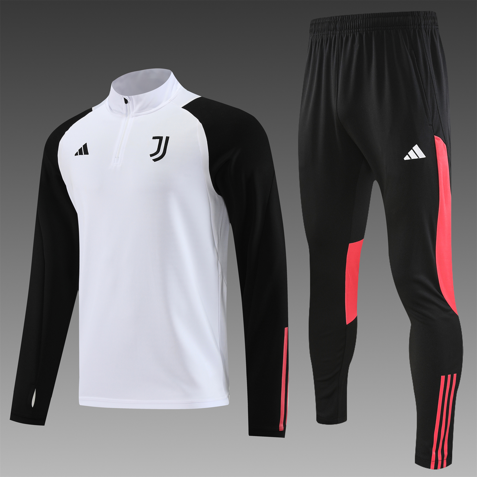 Juventus 23-24 Long Sleeve Training Set White Red - ManixJersey
