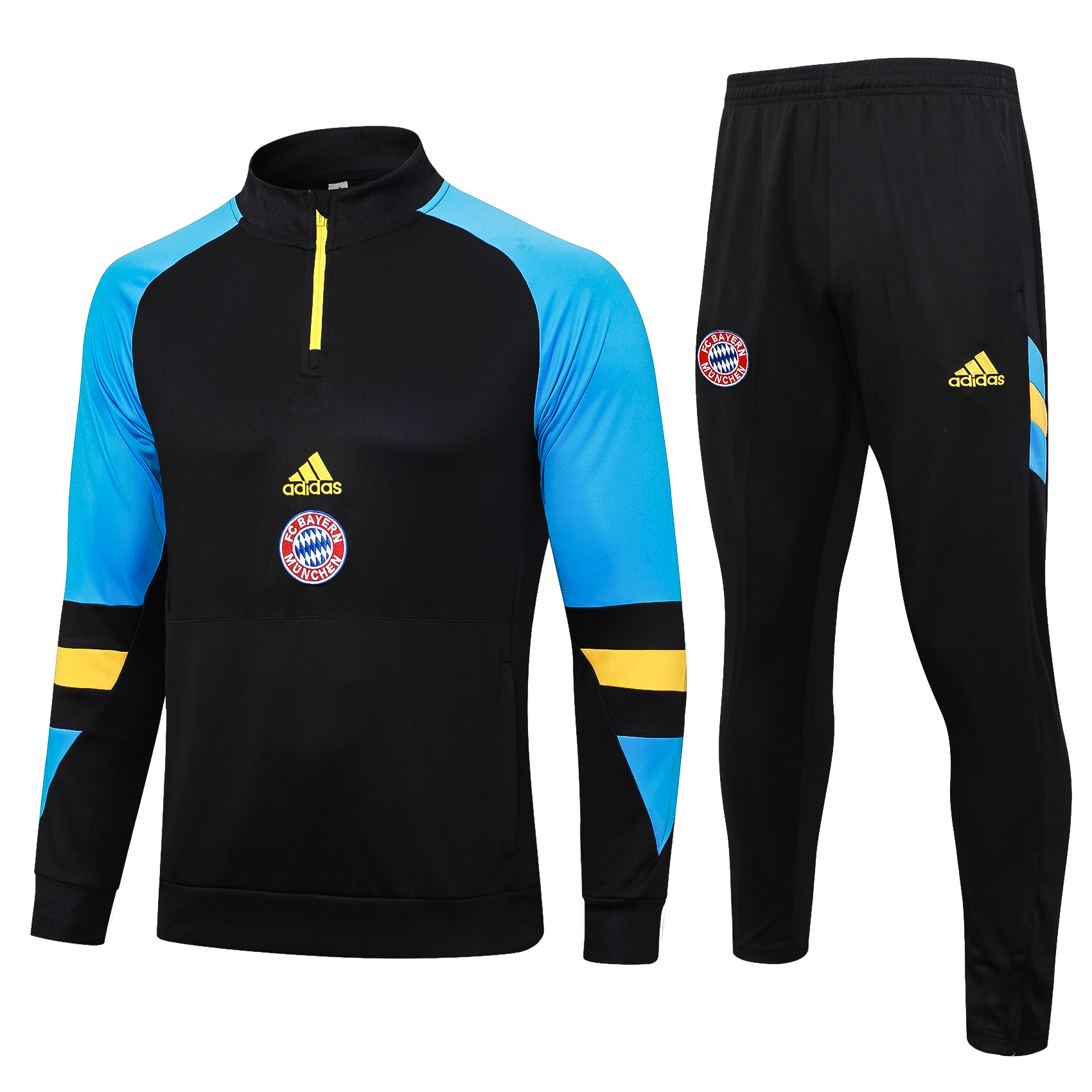 Bayern Munich 23-24 Long Sleeve Training Set -Black and Blue - ManixJersey