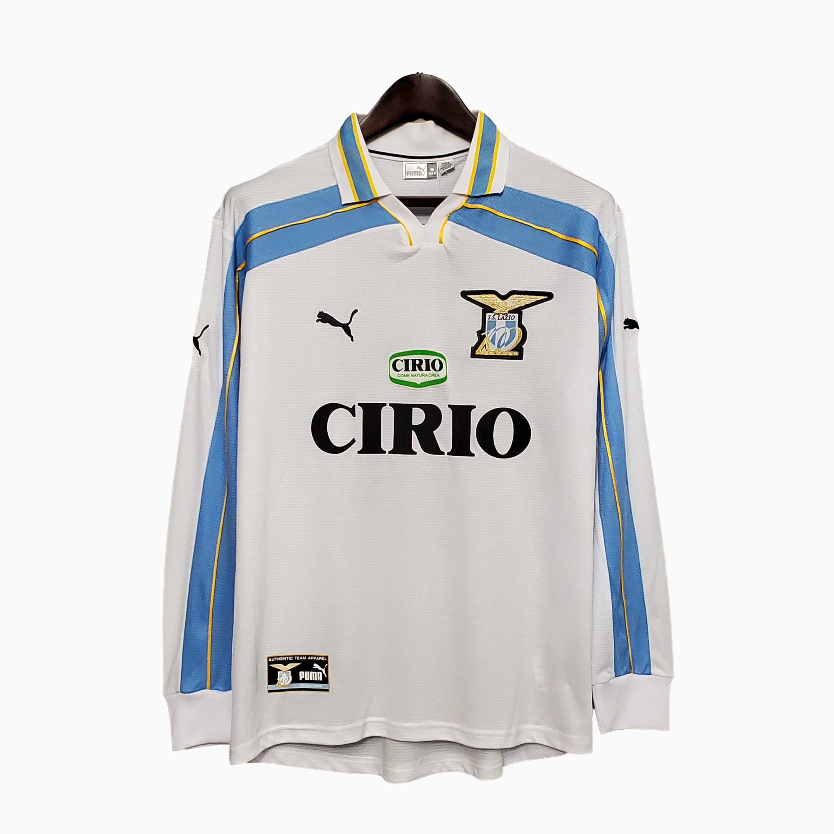 Retro Lazio 1999-00 Centenary Home Stadium Long sleeve Jersey - ManixJersey