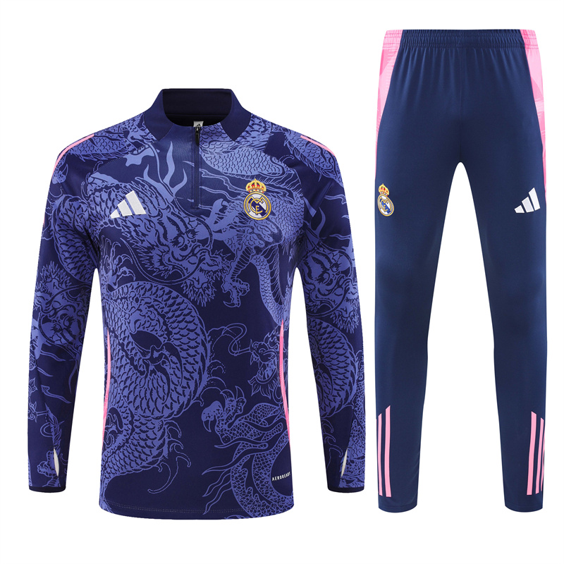 Real Madrid 24-25 Long Sleeve Training Set - Blue Dragon - ManixJersey
