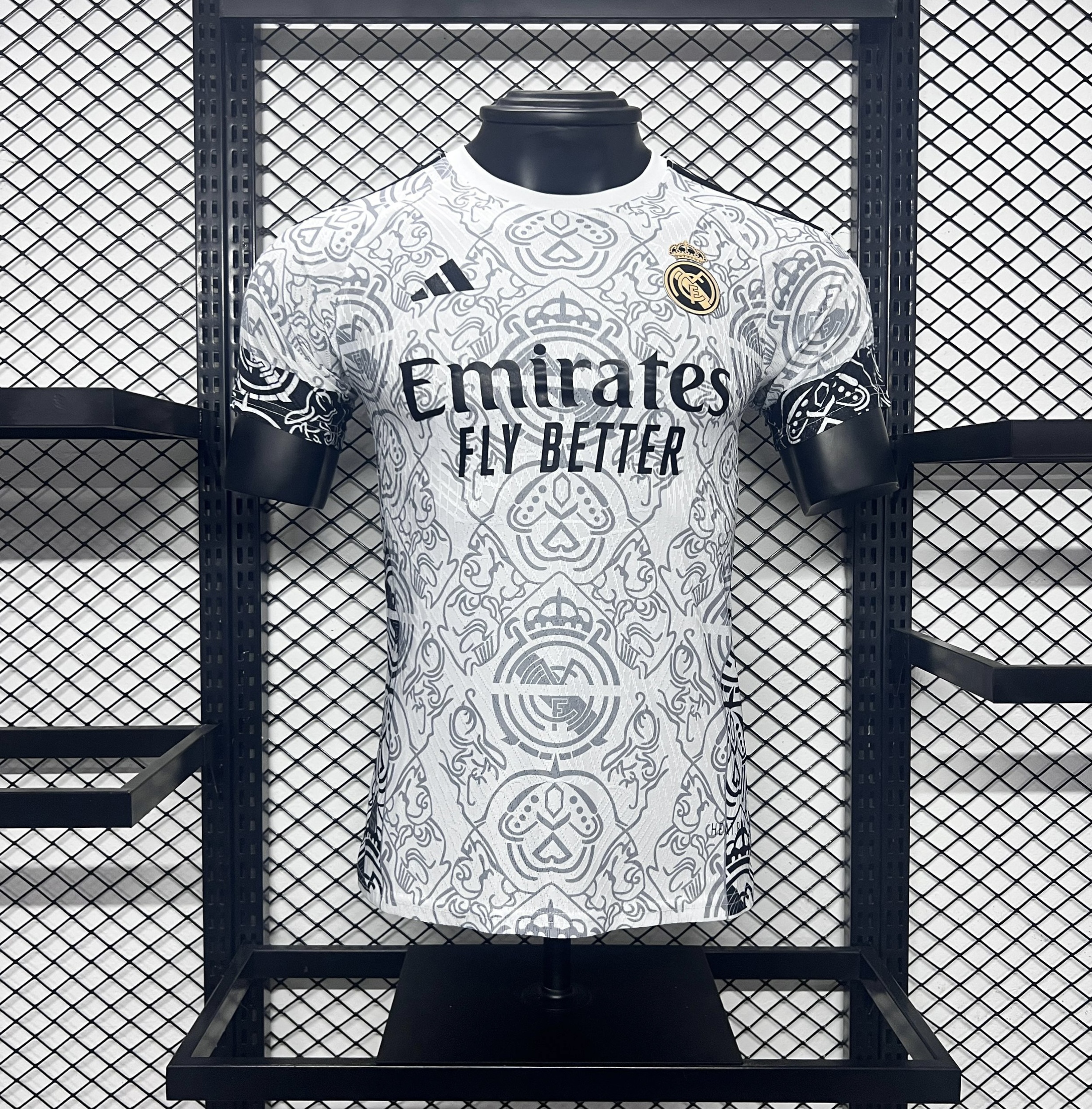 Real Madrid 24-25 White Line Pattern Special Edtion Jersey - Player Version - ManixJersey