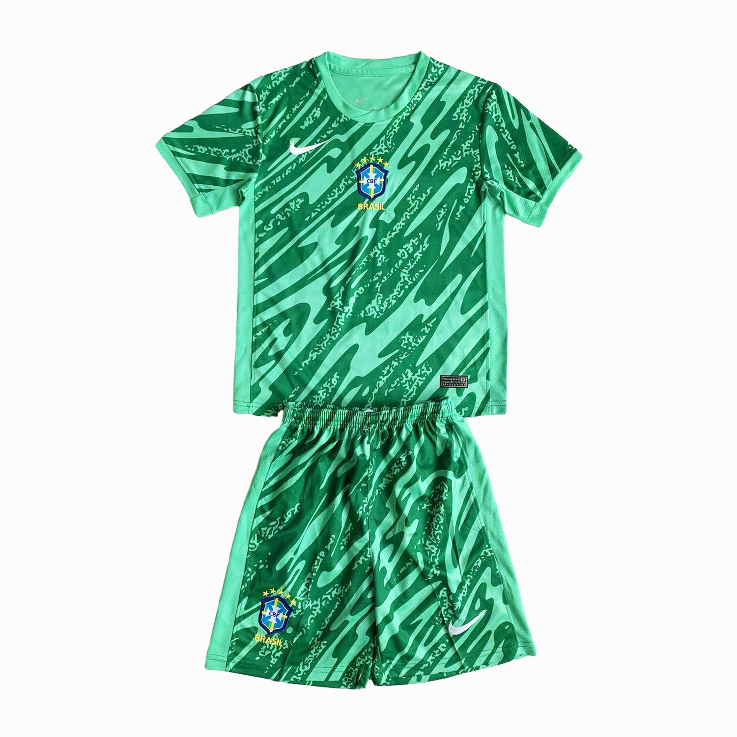 Brazil 2024 Goalkeeper Kids Kit - Green - ManixJersey