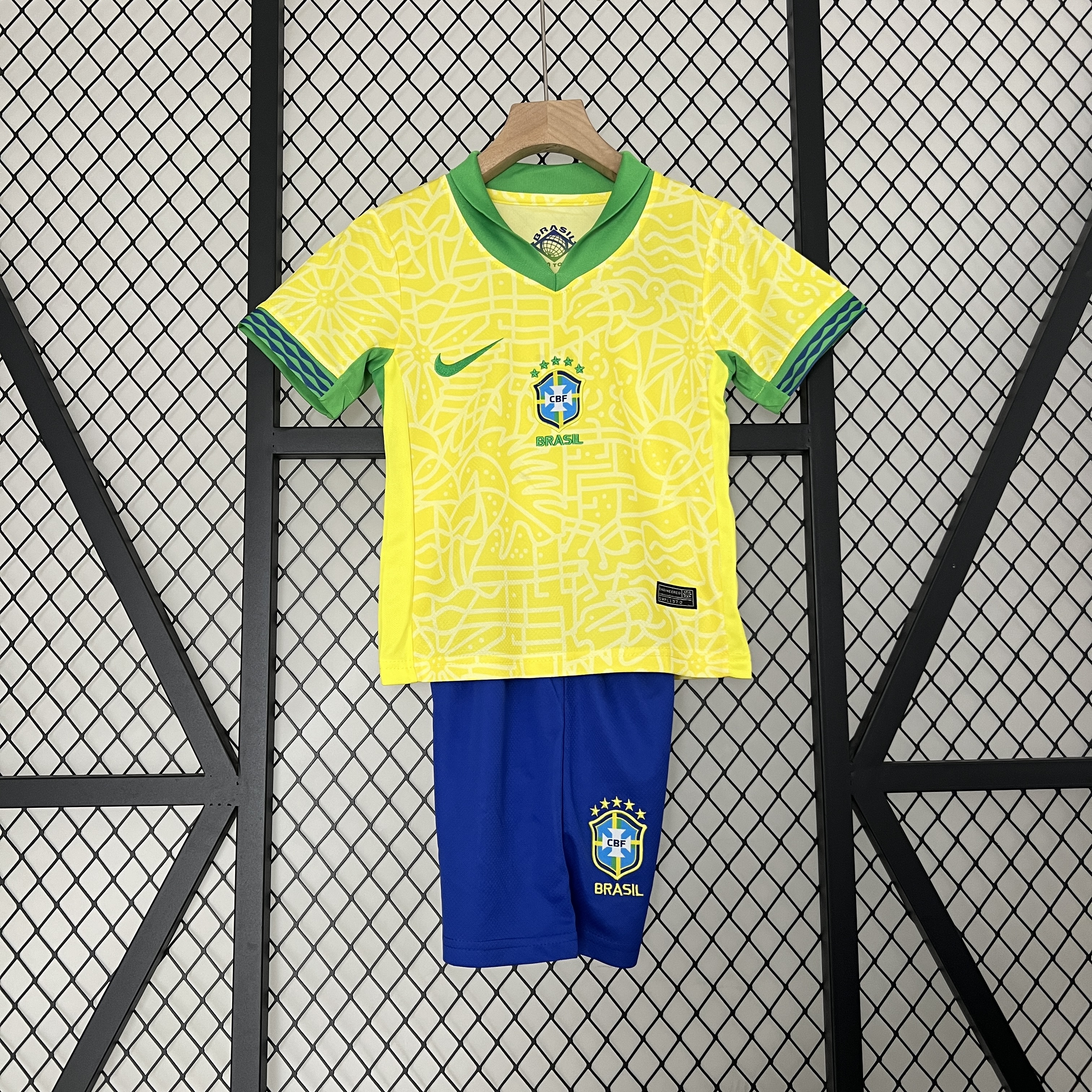 Brazil 2024 Home Stadium Kids Kit - ManixJersey