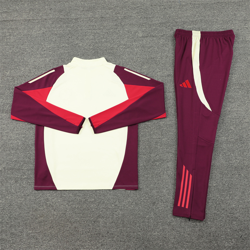 Bayern Munich 24-25 Long Sleeve Training Set - White & Red - ManixJersey
