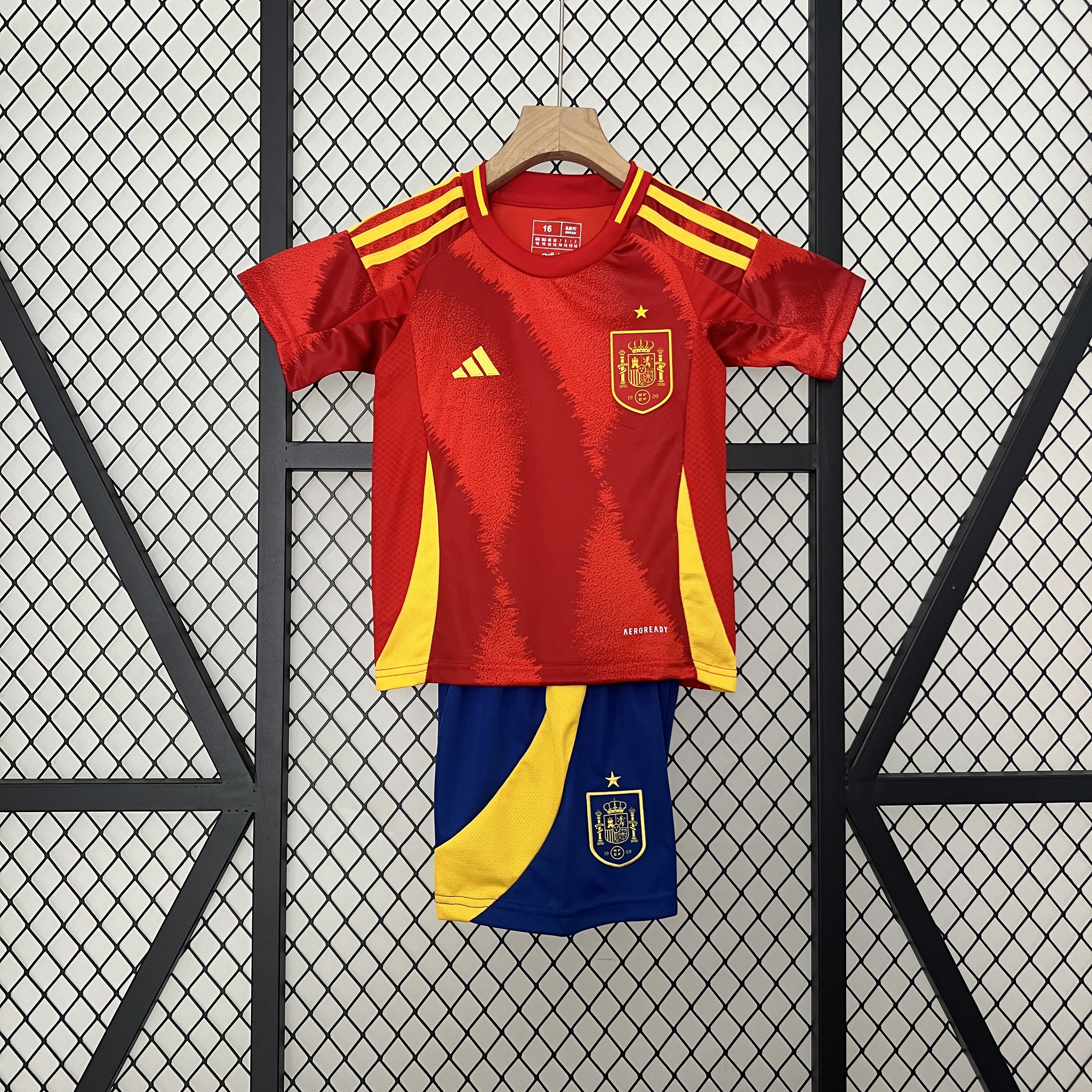 Spain 2024 Home Stadium Kids Kit - ManixJersey