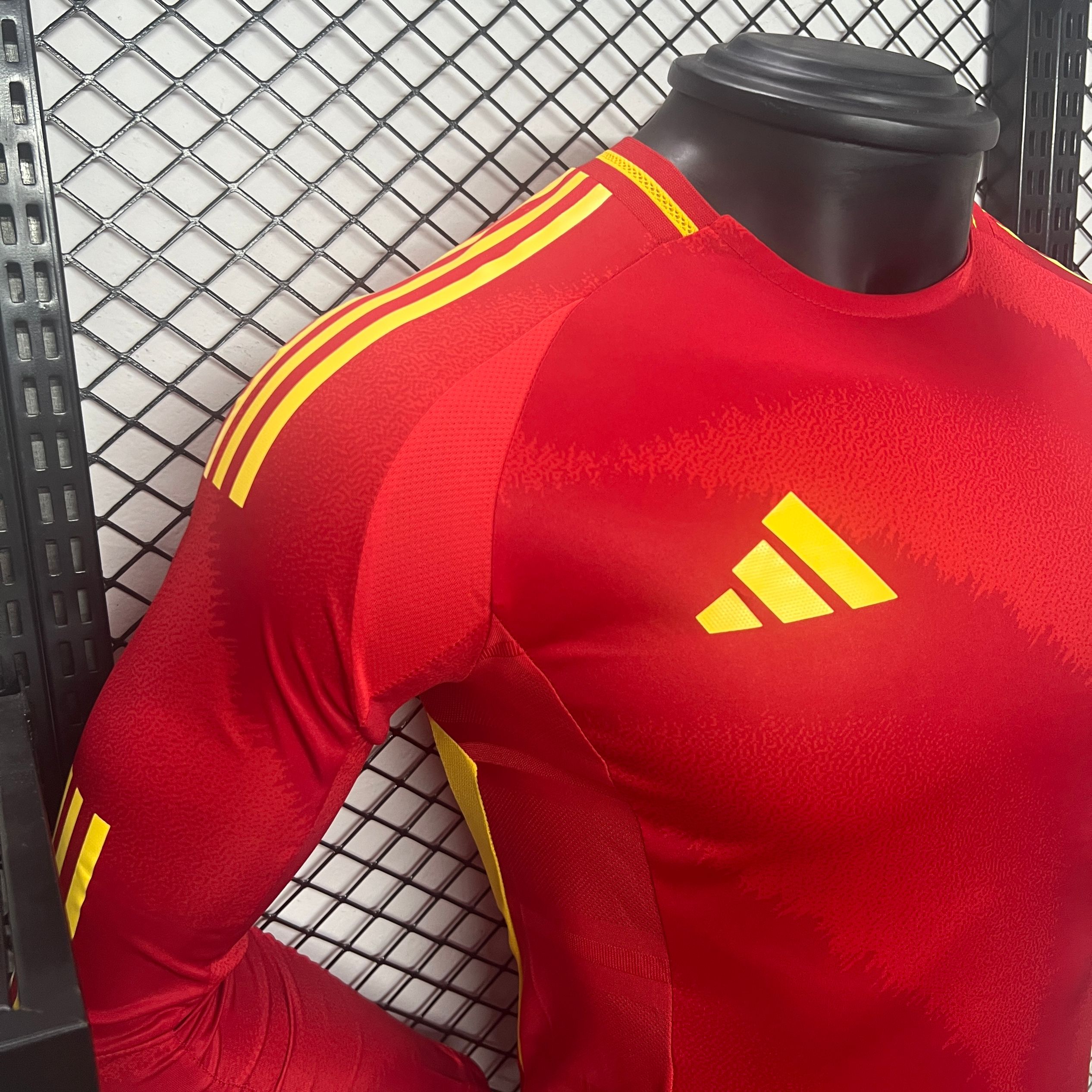 Spain 2024 Home Stadium Long Sleeve Jersey - Player Version - ManixJersey