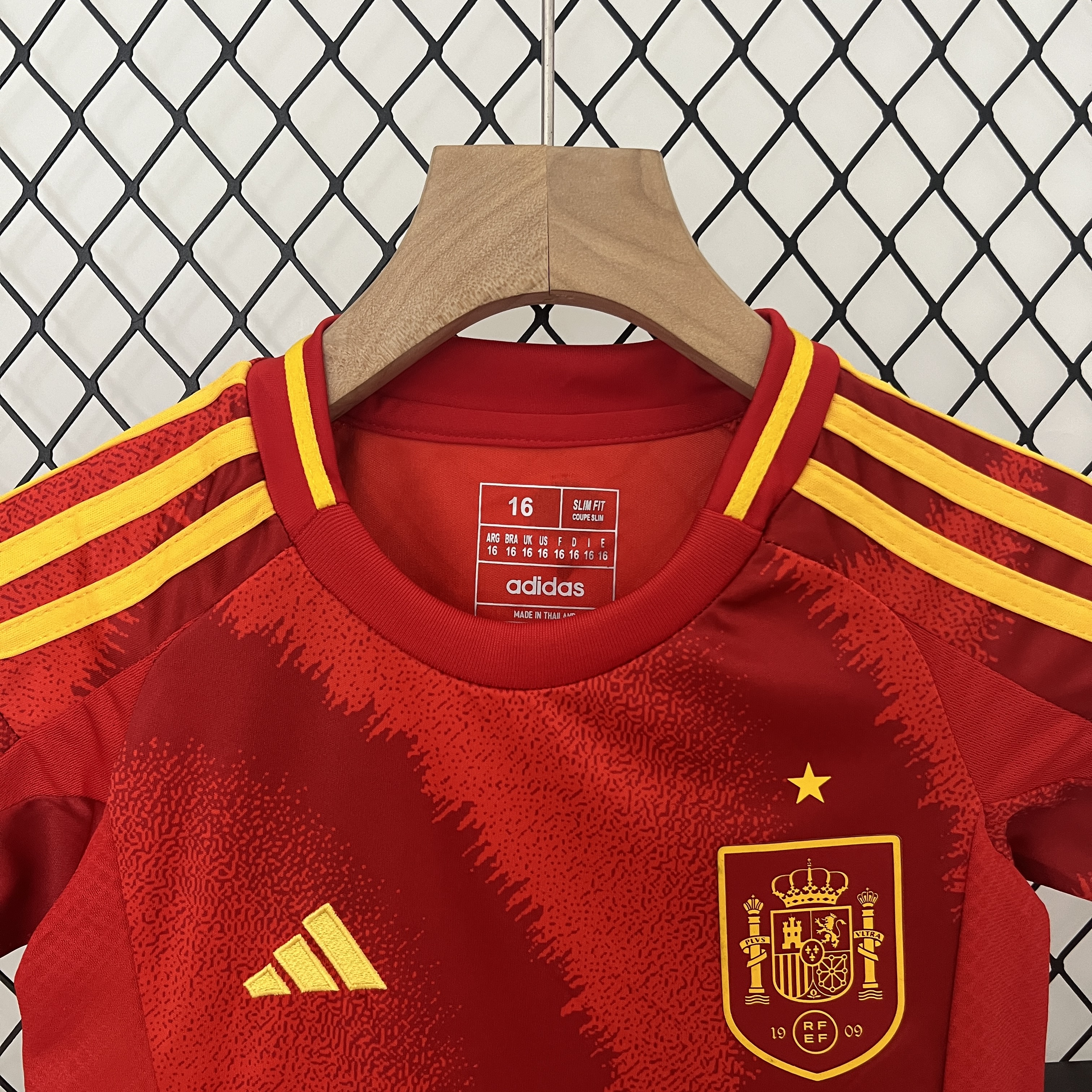 Spain 2024 Home Stadium Kids Kit - ManixJersey