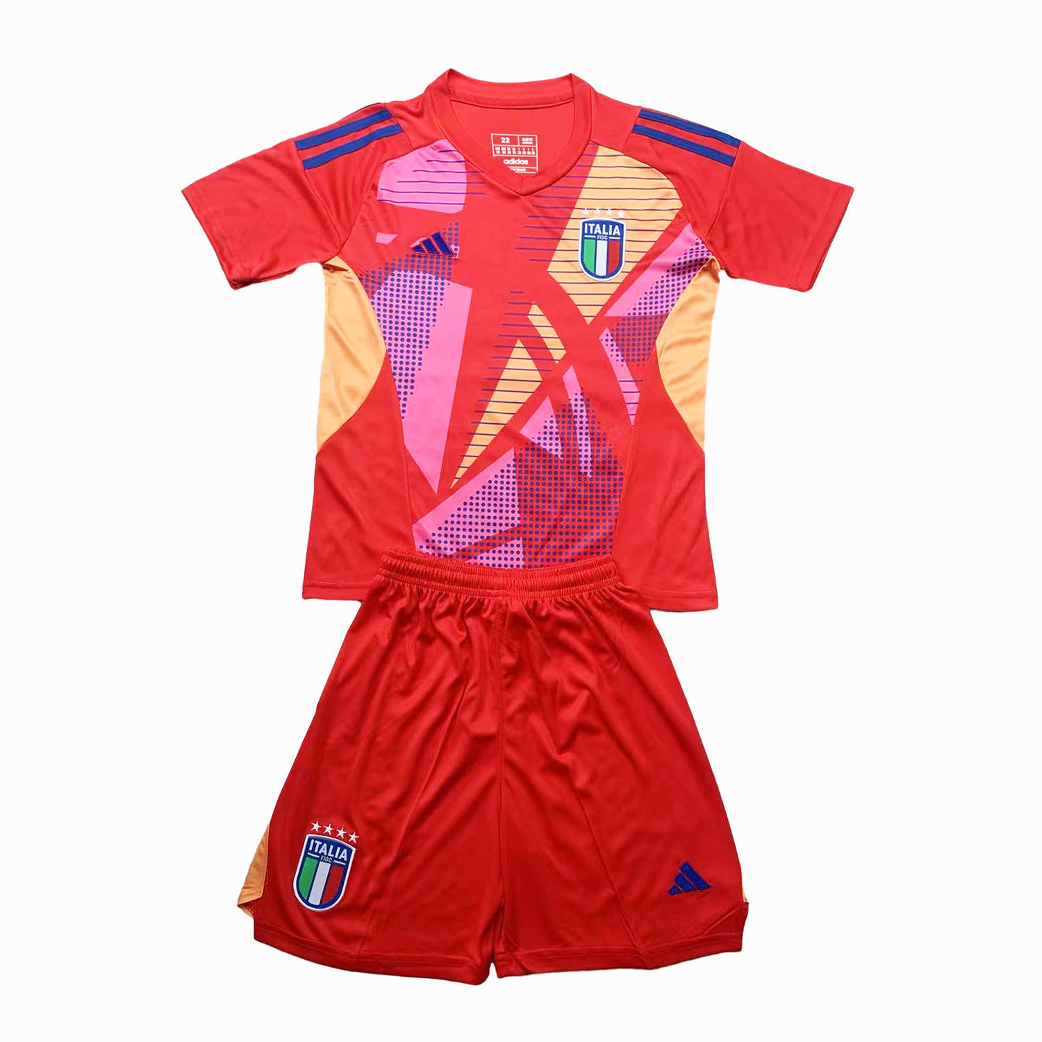 Italy 2024 Goalkeeper Kids Kit - Red - ManixJersey